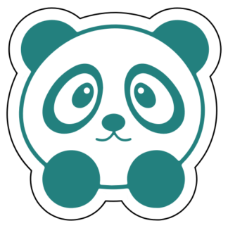 Sweet Little Panda Sticker (Turquoise)
